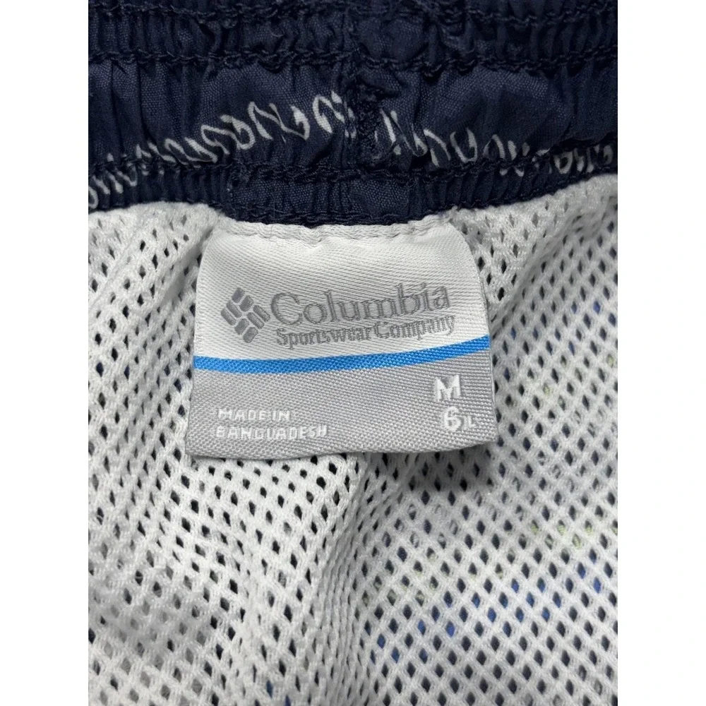 Columbia PFG Omni-Shade Swim Shorts Mens Medium Blue Stripe Fishing Lined